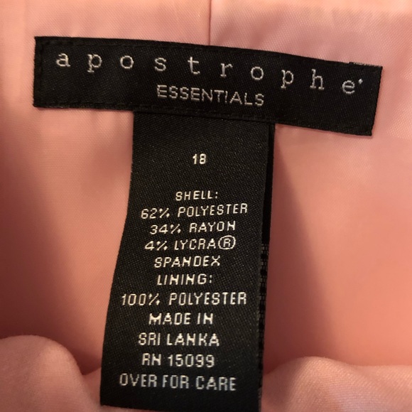 Dress Suit w/Skirt, Elegantly lined, Pink, Size 18 - Picture 7 of 16